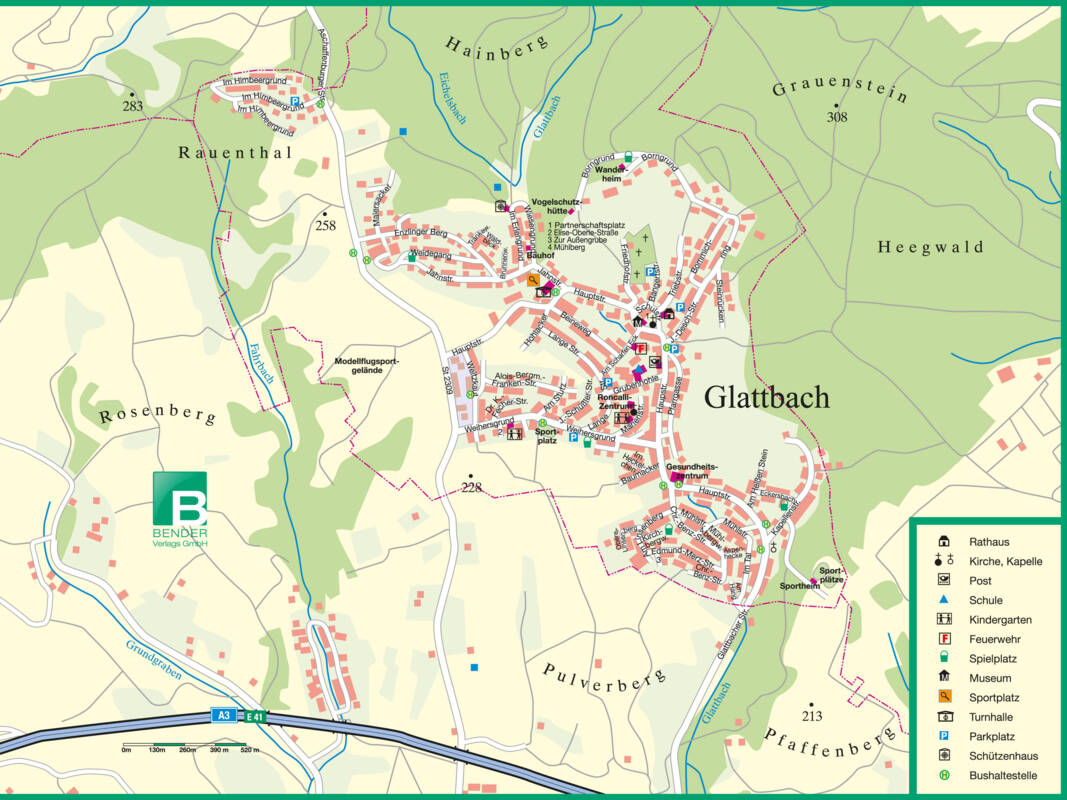 Ortsplan von Glattbach